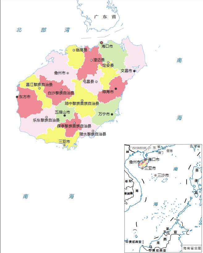 ​海南省下辖4个地级市面积大小排名：海南省4个地级市面积分别是多少？