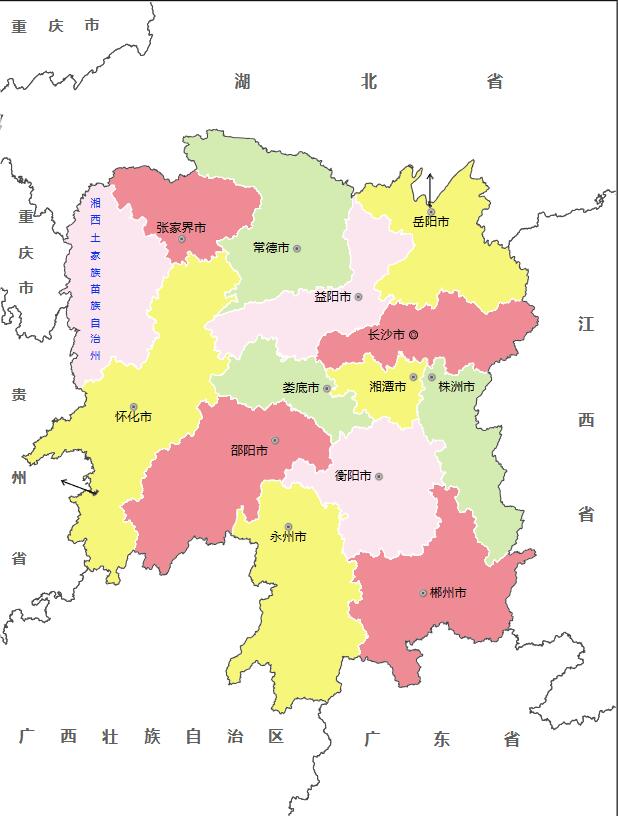 湖南省各地面积大小排名：湖南省13个地级市、1个自治州面积分别是多少？