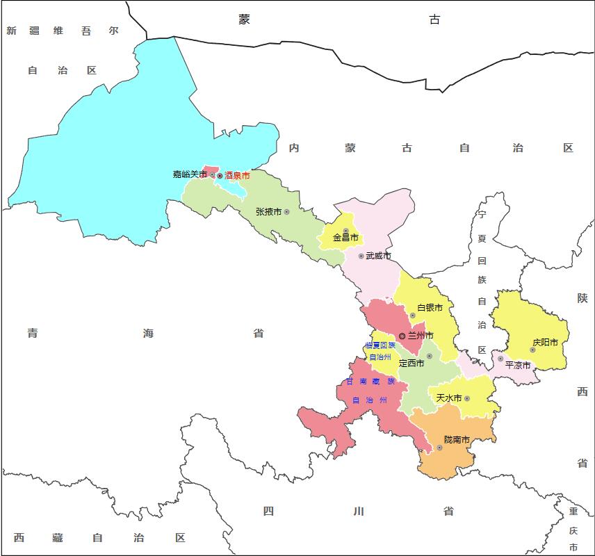 甘肃各地面积大小排名：甘肃省12个地级市，2个自治州面积大小分别是多少？