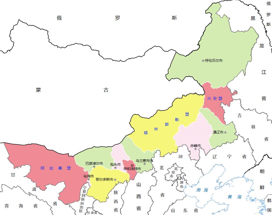 内蒙古各地面积大小排名：内蒙古12个地级行政区面积分别是多少？