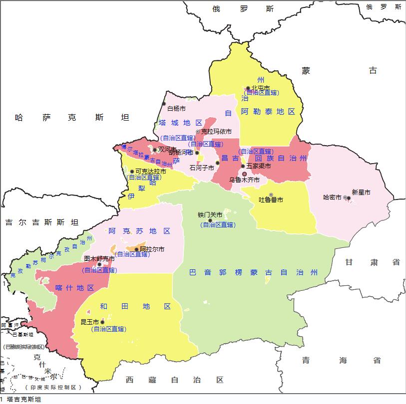新疆各地面积大小排名：新疆4个地级市、5个地区、5个自治州面积大小分别是多少？