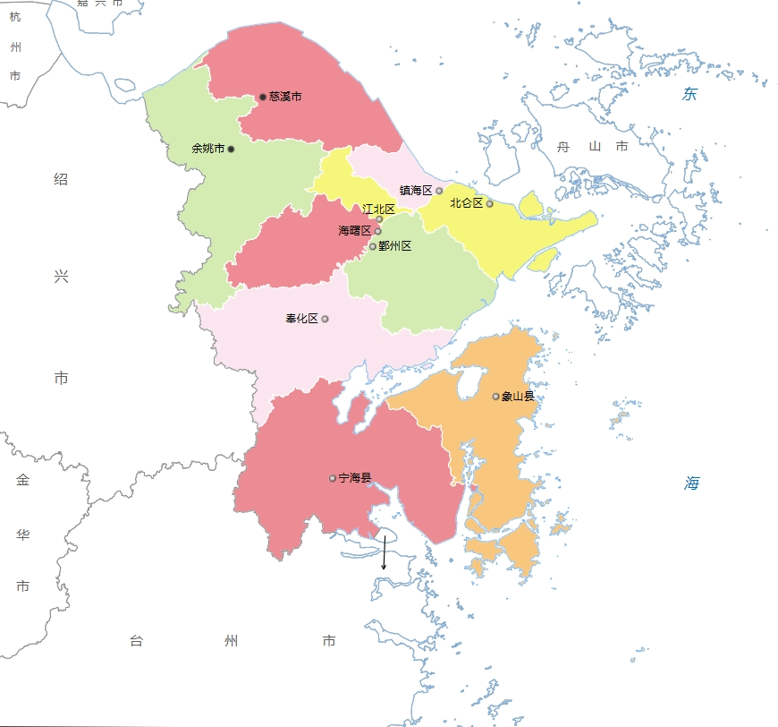 宁波市各地人口、面积、地区生产总值/人均GDP排名数据