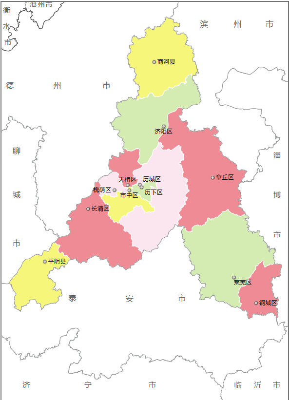 济南市各地人口、面积、地区生产总值/人均GDP排名数据