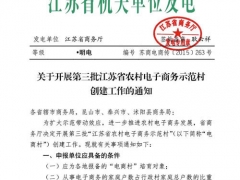 第三批江苏省农村电子商务示范村创建工作