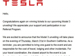 特斯拉面向大众消费者的Model3车型将在3月31日发布