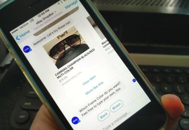 eBay首次推出Facebook Messenger购物机器人ShopBot