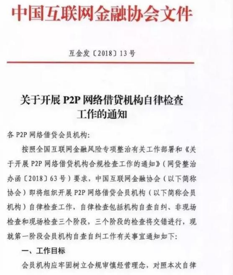 P2P网络借贷会员机构自查自纠问题清单